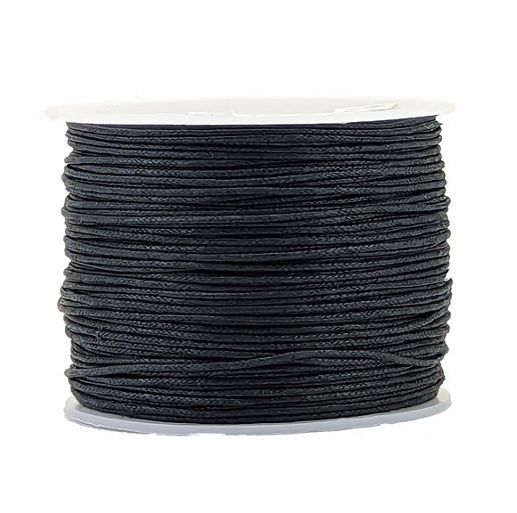 Black Wax cotton craft wire cord 0.5 mm thick
