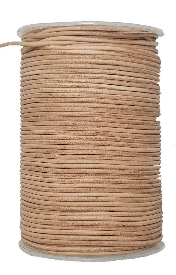 Beige  2 mm round leather cord.