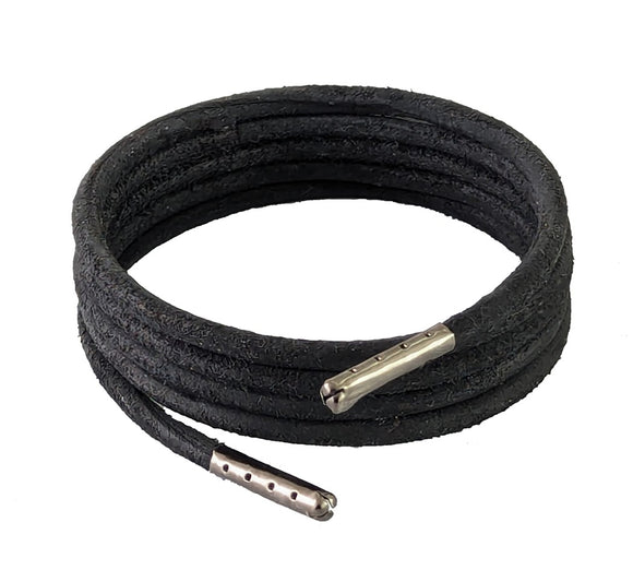 Black 4 mm round Heavy duty shoelaces & Boot laces