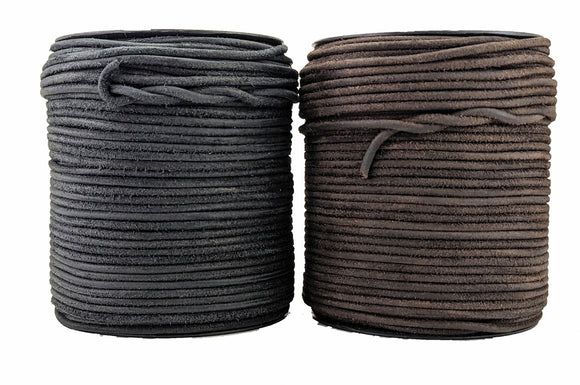 Black or Brown full rolls of soft leather cord.