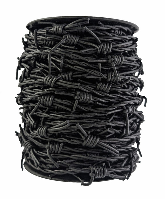 Black leather fake barbed wire
