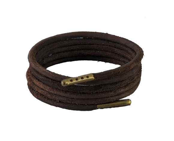 Dark brown 4 mm round leather laces