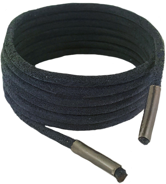 Shoelaces & Boot Laces Black 3 mm Round Leather