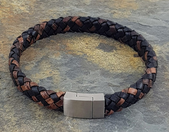 Black & Brown woven leather Bracelet