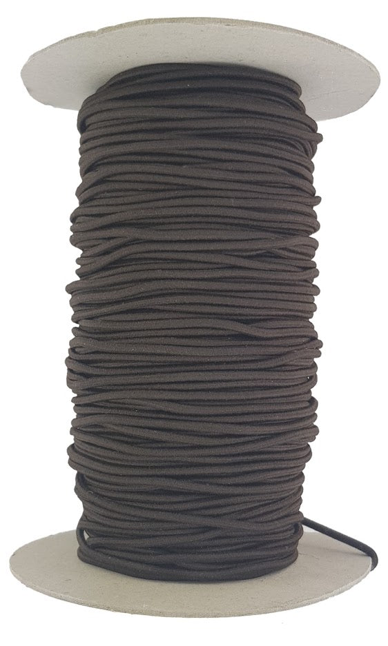 Brown 3 mm elastic Cord sold in lengths 2-10 metres