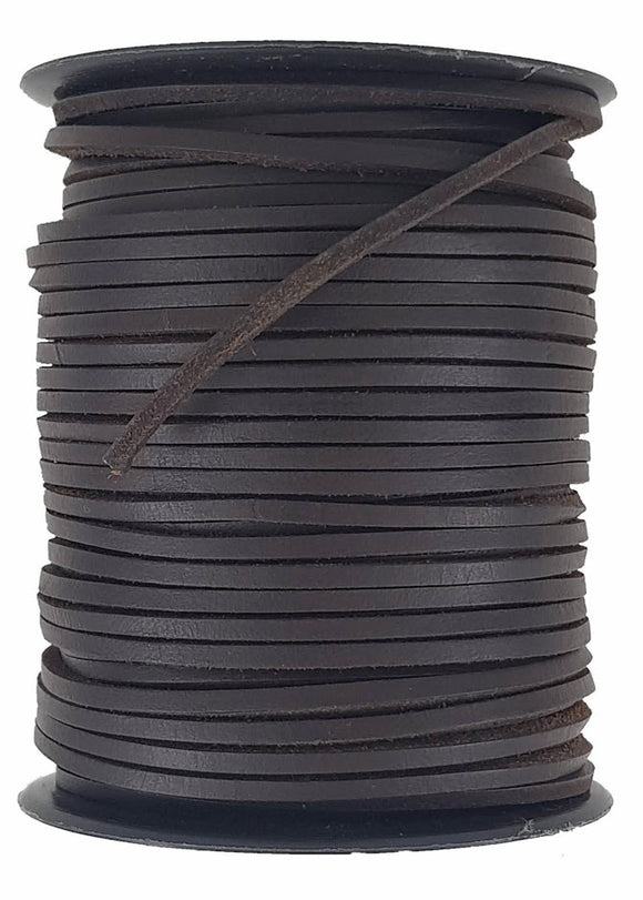 Dark brown 3 mm square leather cord