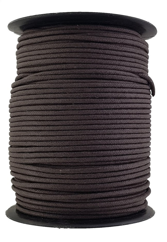 Dark Brown cotton craft cord wire 3 mm thickness.