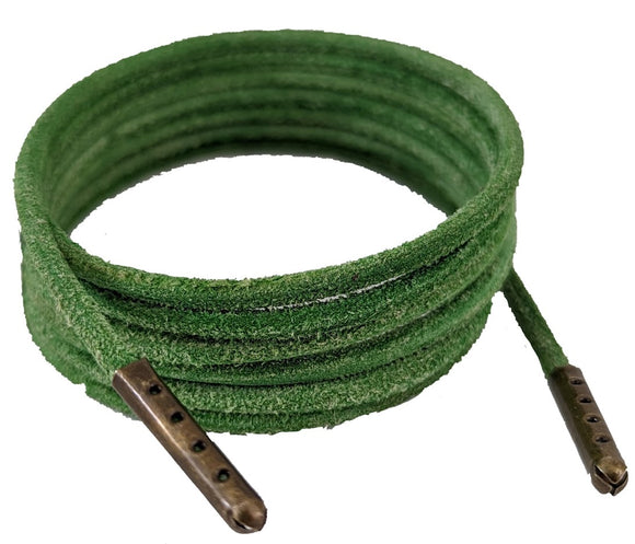 Shoe and Boot Laces Olive Green 3 mm Round Leather sizes from 45 cm - 300 cm
