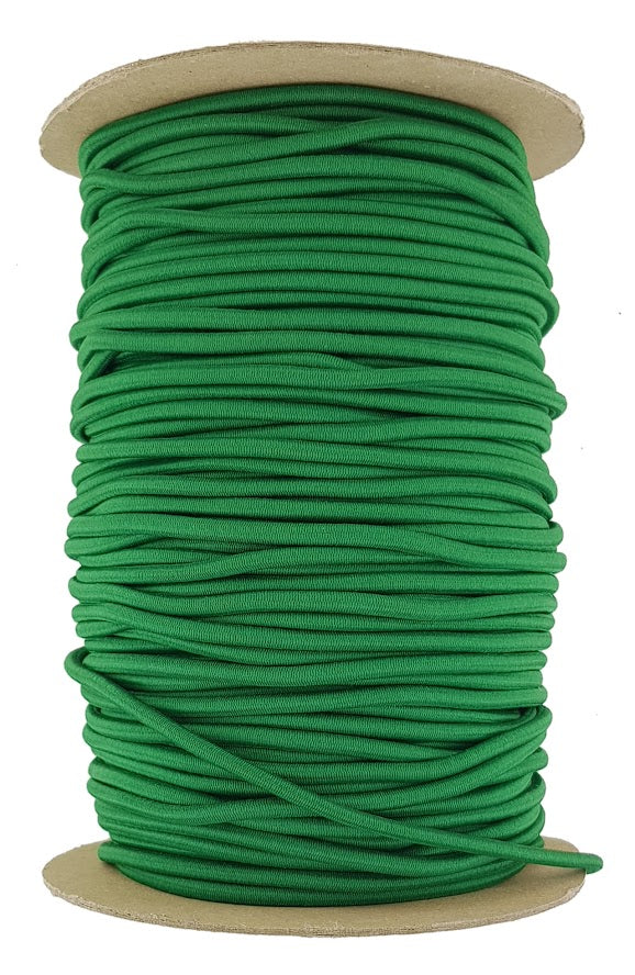Green Elastic Cord 4 mm round sold in lengths of 2,3,4,5, Metre lengths
