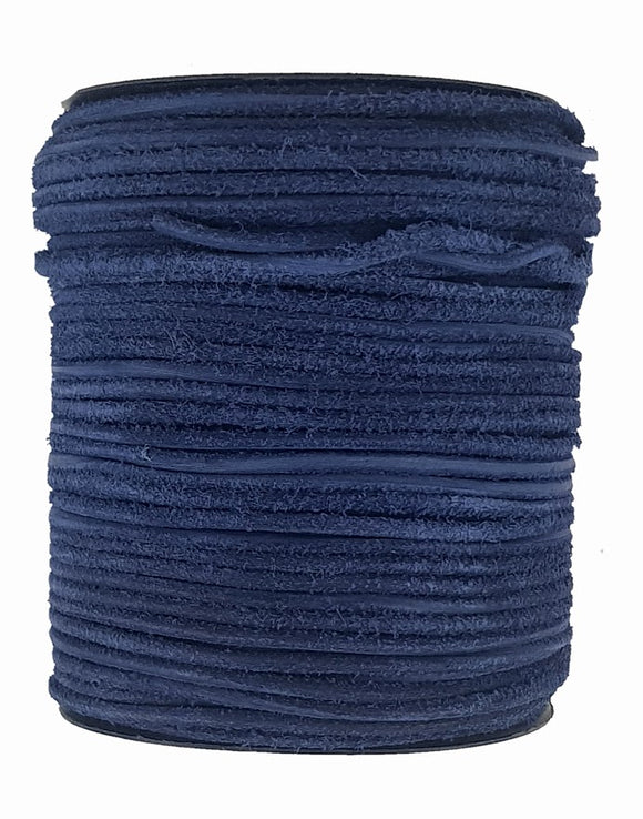 Navy Blue leather cord  3 mm roiund