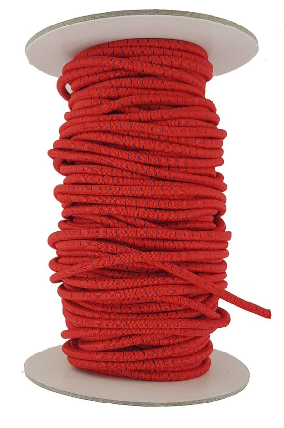 Red with Blue Fleck 5 mm Elastic Cord