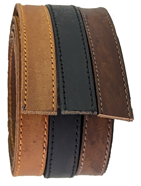Brown & Black Dark Brown Leather strip 10 & 15 mm wide