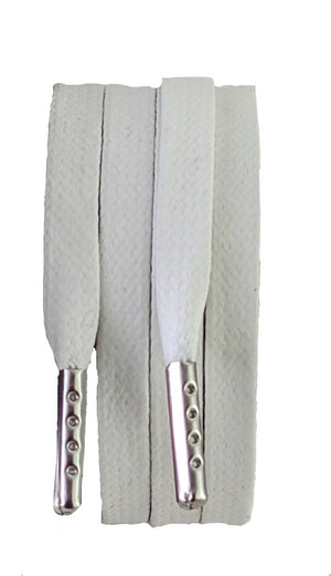 White Flat 8 mm wax cotton Shoelaces & Boot laces