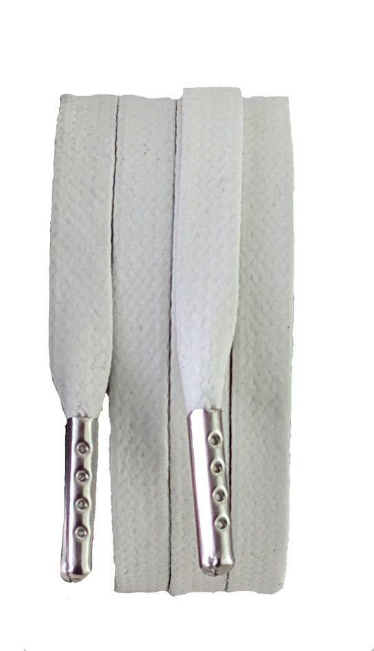 White Flat wax cotton Shoelaces & Boot laces