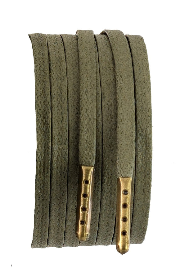 Wax cotton shoe & Boot Laces 4 mm wide flat laces