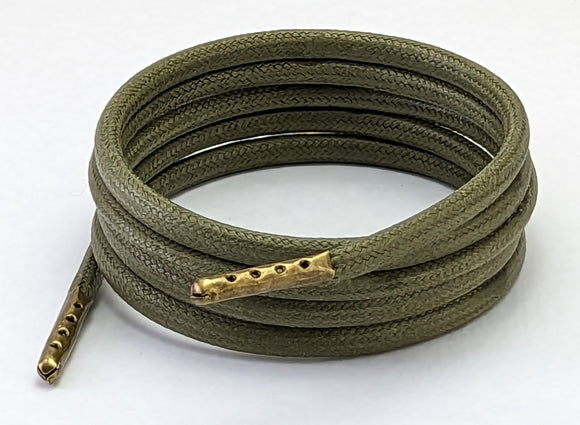 Wax cotton Khaki Green 4 & 5 mm wax  Shoe laces & Boot laces