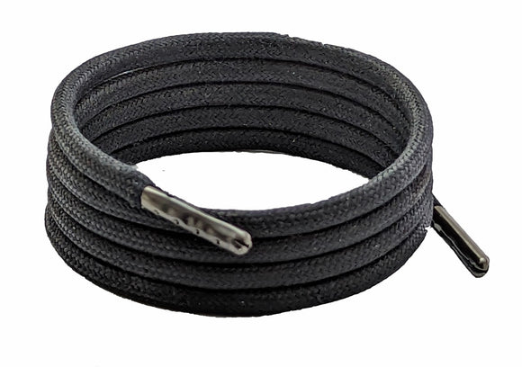 Black 5 mm wax cotton Shoelaces & Boot laces