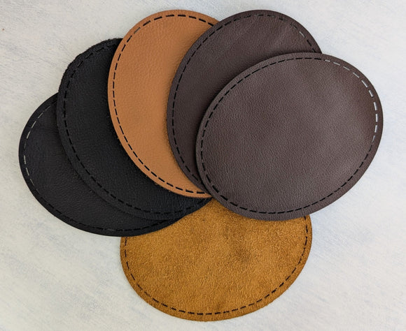 Elbow and Knee shoulder Patches Genuine soft Nappa Leather Black Brown & Light Brown