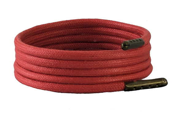 Red 4 mm wax cotton Shoe laces & Boot laces