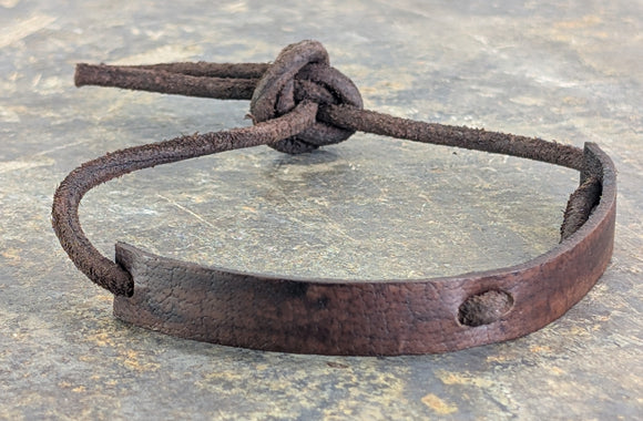 Brown leaher adjustable leather racelet unisex