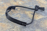 Bracelet Black Leather adjustable 10 mm wide