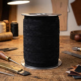 Black Flat 5 mm x 1.5 mm thick suede leather cord