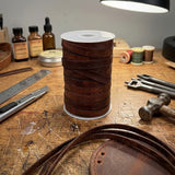 Cherry Brown crat cord flat Leather 10 mm wide x 1 mm thick