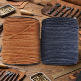 Brown  and blue 3mm round leather cord