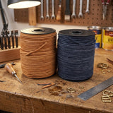 Light Brown & Blue Grey 3 mm Round Leather craft cord
