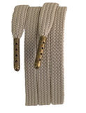 Beige 9 mm flat shoelaces ad boot laces