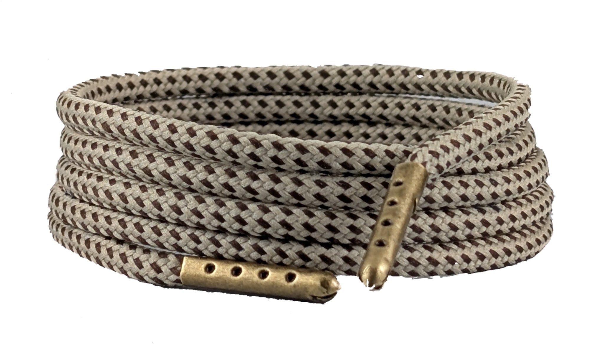 Shoelaces & Boot Laces Beige with Brown Fleck round