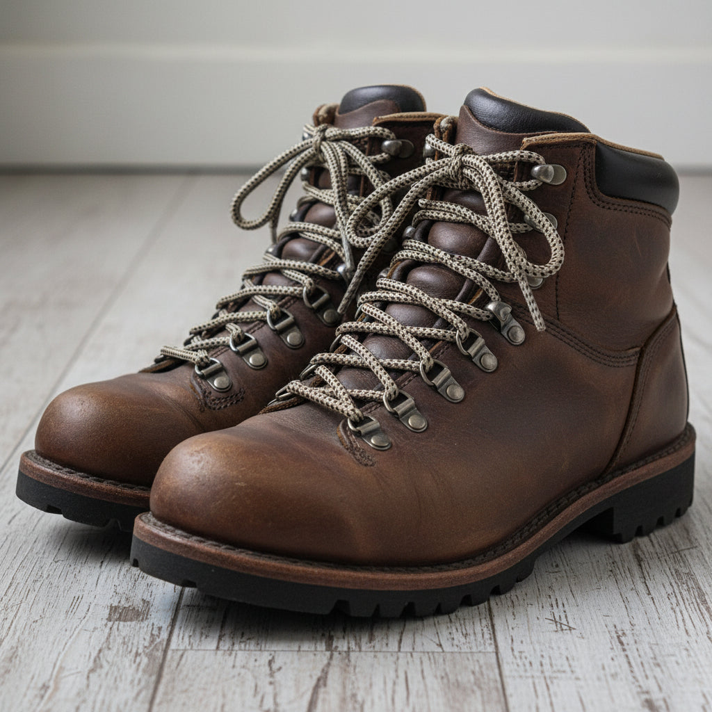 Beige shoelaces and Boot laces with clear lace tips