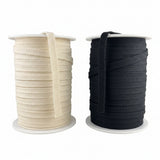 Black and natura 15 mmm cotton cord flat