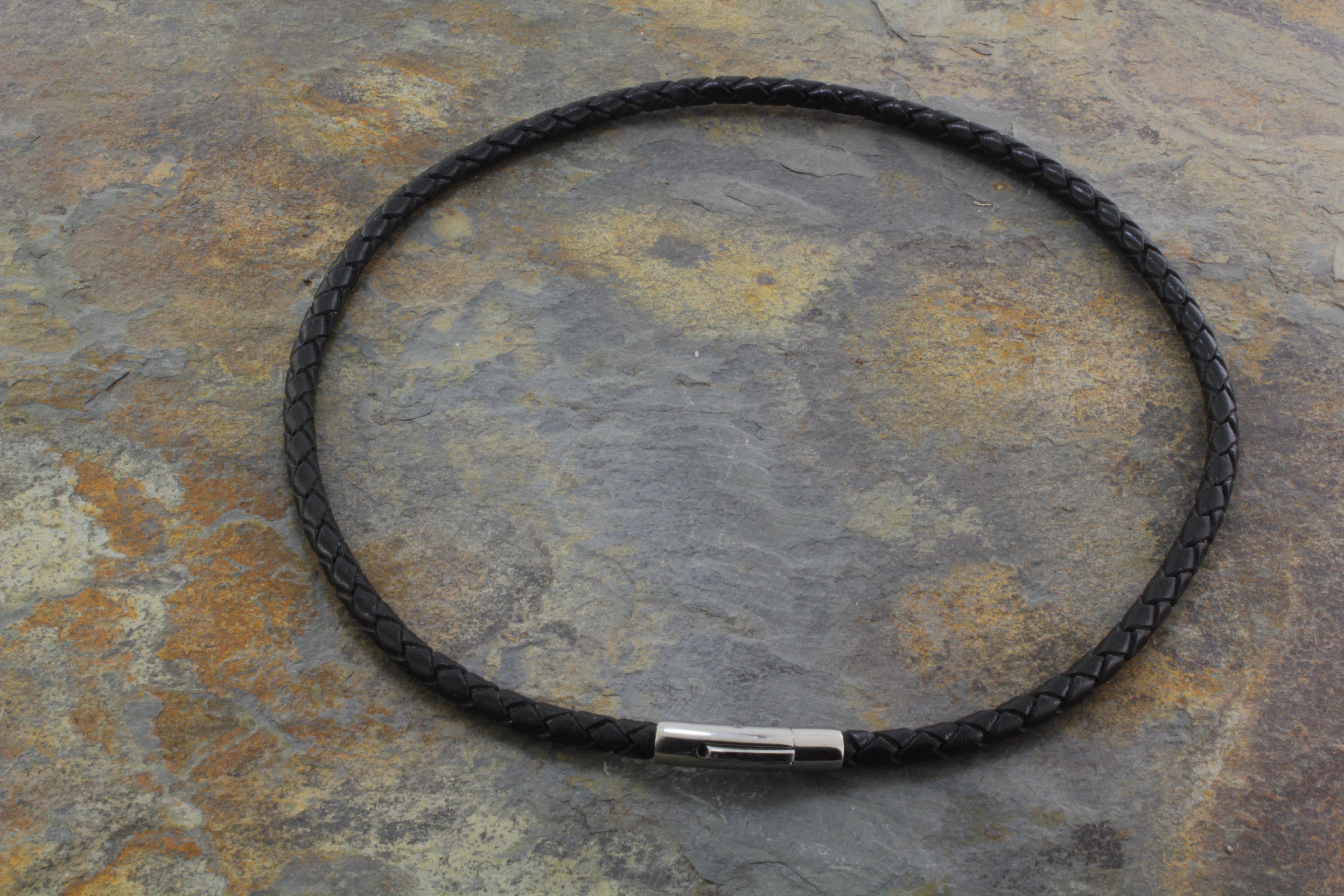 Black leather Necklace 5 mm diameter