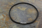 Black leather Necklace 5 mm diameter