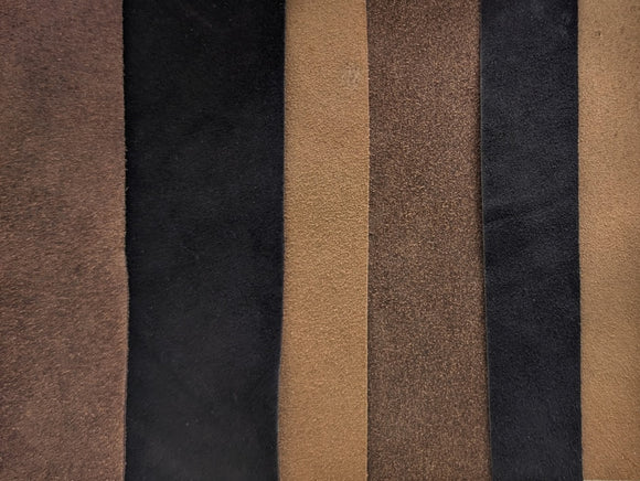 Textured suede leather brown and black stripes