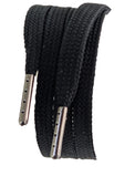 Shoelaces & Boot Laces Flat Black 9 mm wide laces