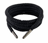 Black braided 6 mm round shoelaces & Boot laces