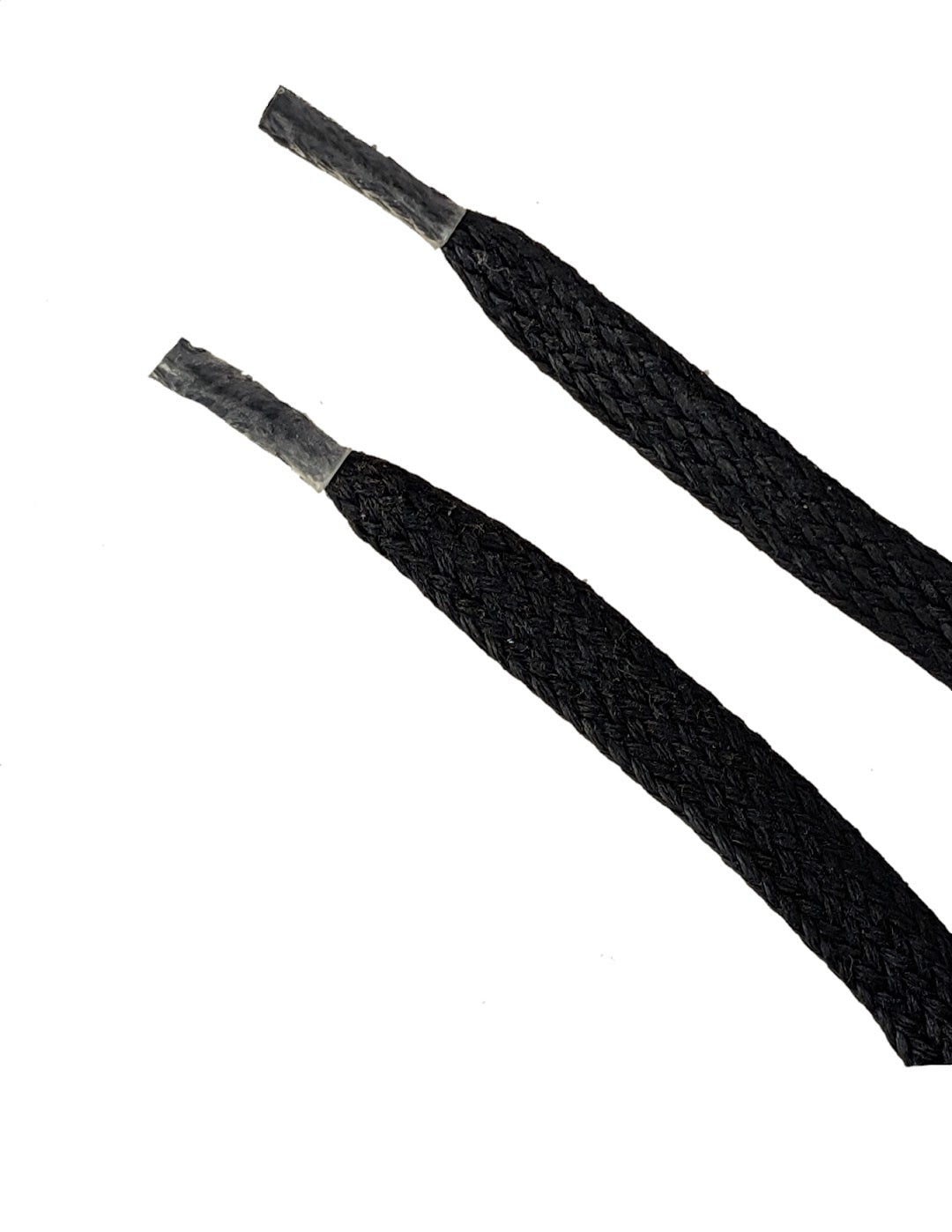Black Flat 4 mm wax cotton Shoelaces & Boot laces