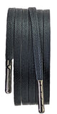 Black Flat 4 mm wax cotton Shoelaces & Boot laces