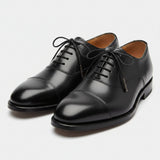 Black leather shoelaces 3 mm round