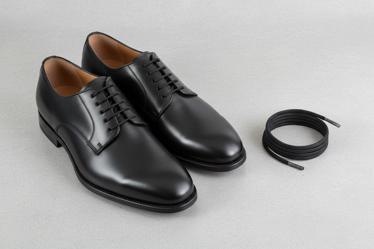 Black cotton shoelaces