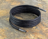 Black wax cotton shoelaces & Boot laces 3 mm round