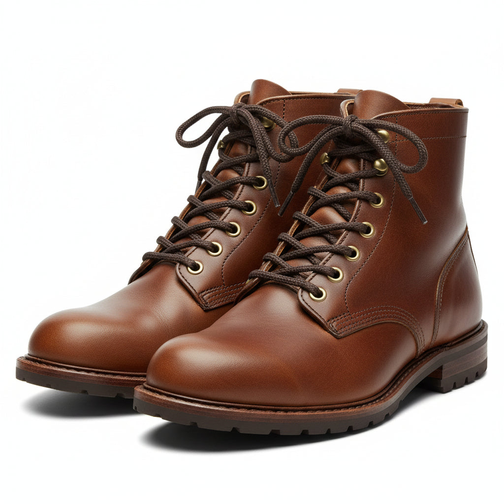 Brown 6 mm round braid effeck shoelaces and Boot Laces.