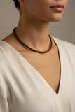 Brown woven leather 5 mm diameter round necklace