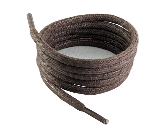 Brown shoelaces wax cotton shoelaces and Boot laces 5 mm round.
