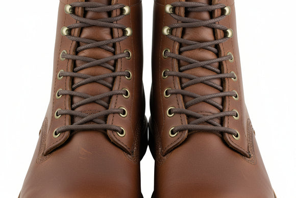 Brown Shoelaces boot laces waxed cotton 200 cm long mm round