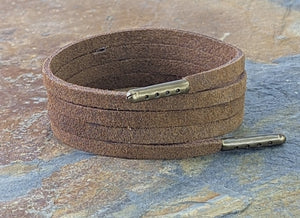 Brown suede Shoelaces & Boot Laces 5 mm wide x 2 mm thick