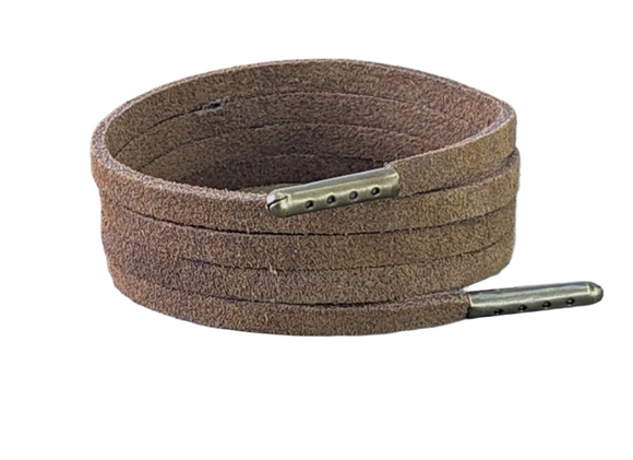 Brown Suede shoelaces 5 mm x 2mm sizes from 45cm -300 cm