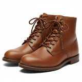 Brown and orange braided cord shoelaces and Boot laces with brass ends.